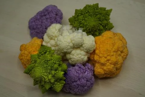 A rainbow of cabbage Stock Photos