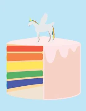 Rainbow Cake Stock Illustration