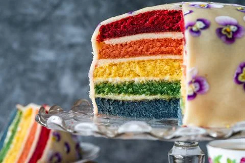 Rainbow cake Stock Photos