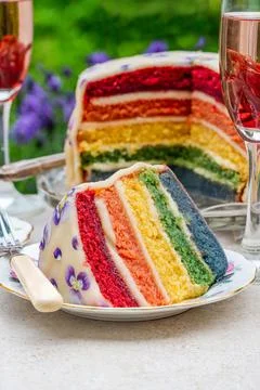 Rainbow cake Stock Photos