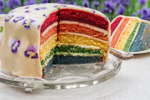Rainbow cake Stock Photos
