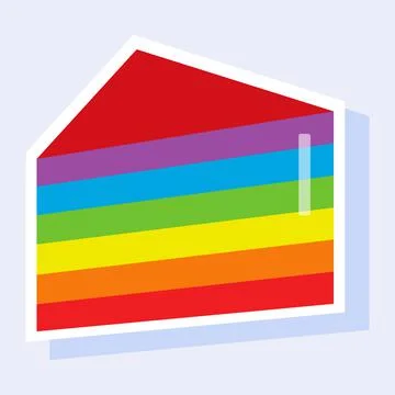 Rainbow cake sticker. Stock Illustration