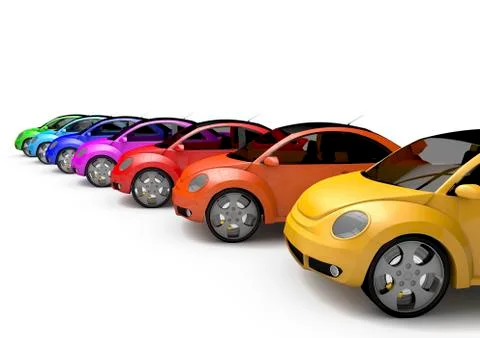 Rainbow car Stock Illustration