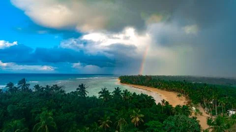 Rainbow caribbean sea Stock Photos