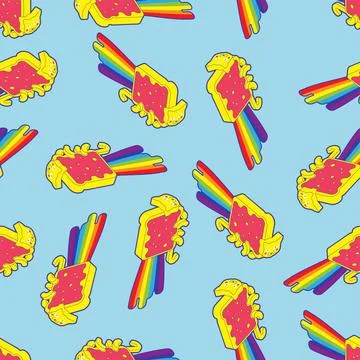 Rainbow cat sandwich pattern seamless. pet Vector texture 스톡 일러스트