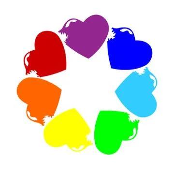 Rainbow celebration. Dance led. Toothy hunger. Valentines day Stock Illustration