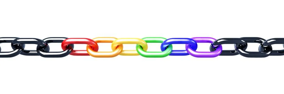 Rainbow chain 3d model Stock Illustration