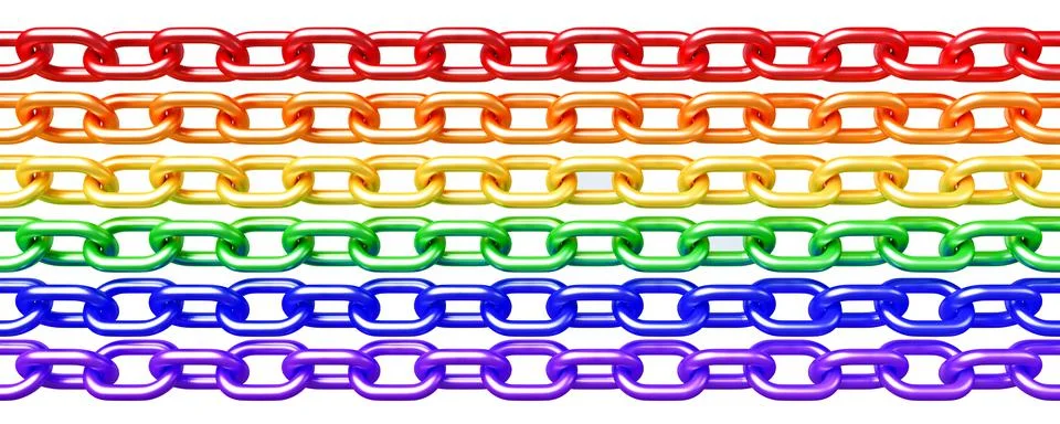 Rainbow chain 3d model Stock Illustration