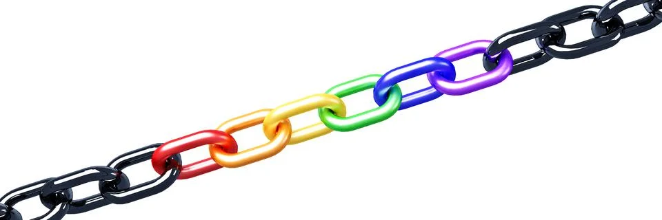 Rainbow chain 3d model Illustrazione stock