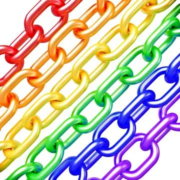 Rainbow chain 3d model Stock Illustration