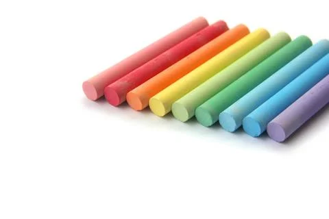 Rainbow of chalks Stock-Fotos