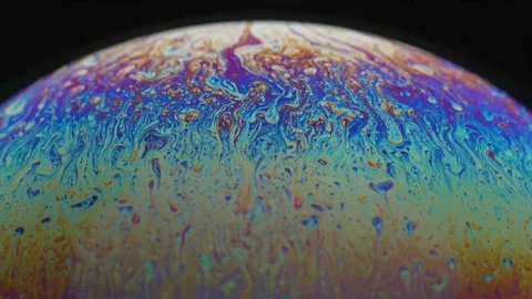 Rainbow chaotic texture inside of the soap bubble Stock Footage 226394550