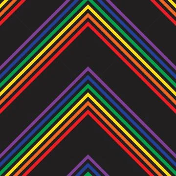 Rainbow Chevron Diagonal Stripes seamless pattern background Illustrazione stock