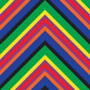 Rainbow Chevron Diagonal Stripes seamless pattern background Stock Illustration