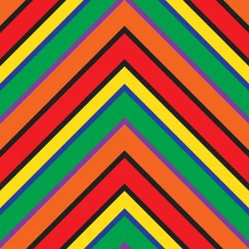 Rainbow Chevron Diagonal Stripes seamless pattern background Illustrazione stock