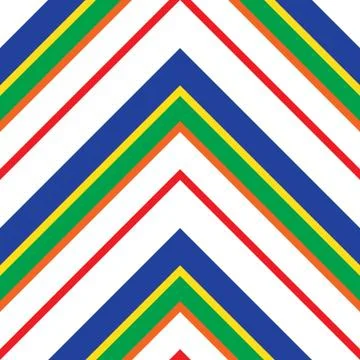 Rainbow Chevron Diagonal Stripes seamless pattern background Stock Illustration