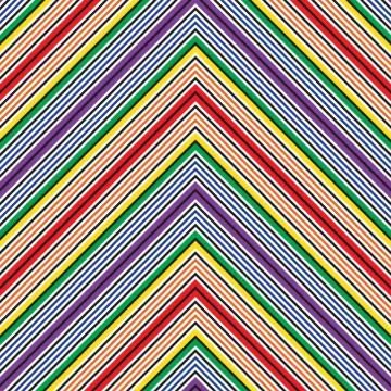 Rainbow Chevron Diagonal Stripes seamless pattern background Stock Illustration