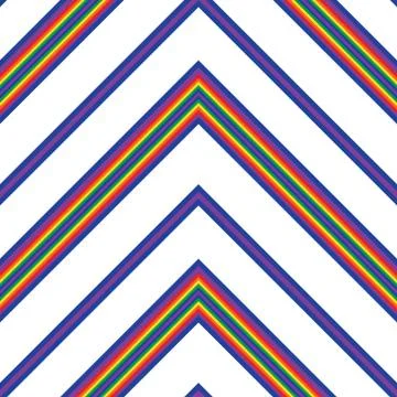 Rainbow Chevron Diagonal Stripes seamless pattern background Stock Illustration