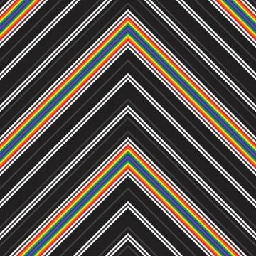 Rainbow Chevron Diagonal Stripes seamless pattern background Illustrazione stock