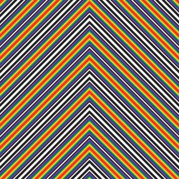 Rainbow Chevron Diagonal Stripes seamless pattern background Stock Illustration