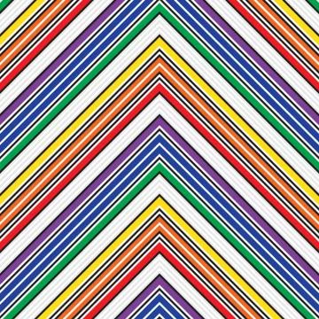 Rainbow Chevron Diagonal Stripes seamless pattern background Stock Illustration