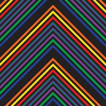 Rainbow Chevron Diagonal Stripes seamless pattern background Illustrazione stock