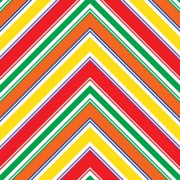Rainbow Chevron Diagonal Stripes seamless pattern background Illustrazione stock