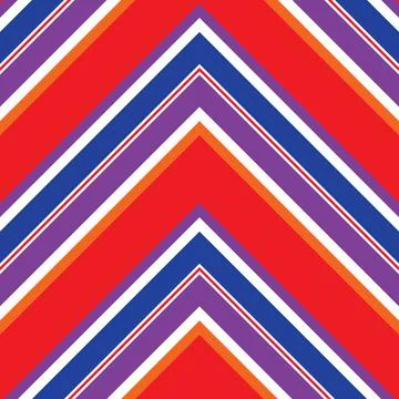 Rainbow Chevron Diagonal Stripes seamless pattern background Stock Illustration