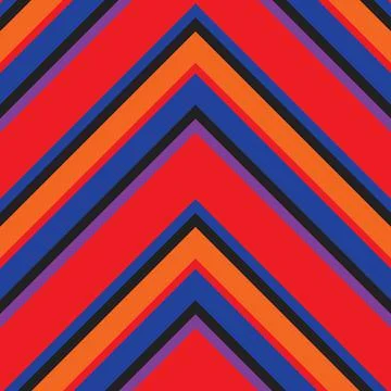 Rainbow Chevron Diagonal Stripes seamless pattern background Stock Illustration