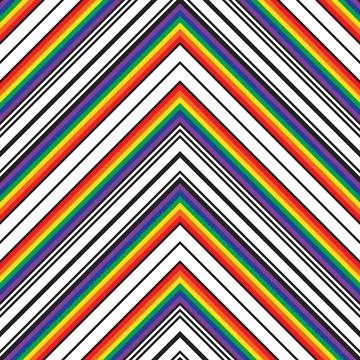 Rainbow Chevron Diagonal Stripes seamless pattern background Stock Illustration