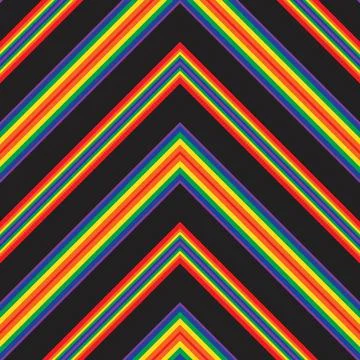 Rainbow Chevron Diagonal Stripes seamless pattern background Stock Illustration