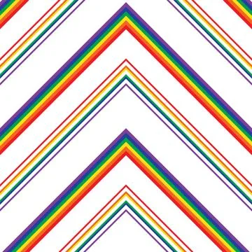 Rainbow Chevron Diagonal Stripes seamless pattern background Stock Illustration