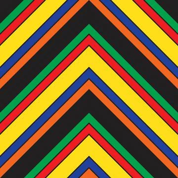 Rainbow Chevron Diagonal Stripes seamless pattern background Stock Illustration