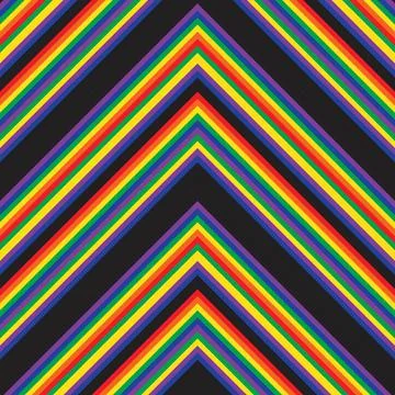 Rainbow Chevron Diagonal Stripes seamless pattern background Stock Illustration