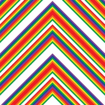 Rainbow Chevron Diagonal Stripes seamless pattern background Stock Illustration