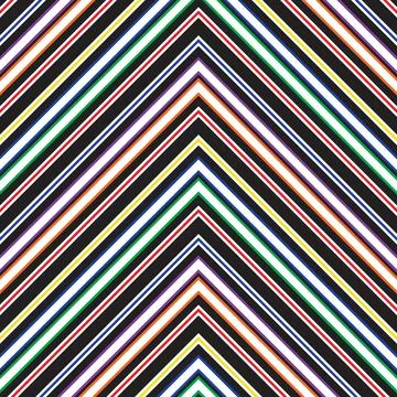 Rainbow Chevron Diagonal Stripes seamless pattern background Illustrazione stock