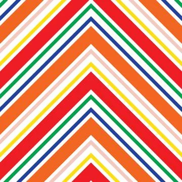 Rainbow Chevron Diagonal Stripes seamless pattern background Stock Illustration