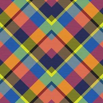 Rainbow Chevron Plaid Tartan textured Seamless Pattern Design Stock Illustration