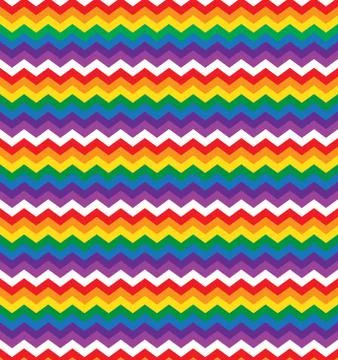 Rainbow Chevron Zigzag Stripe Pattern 스톡 일러스트