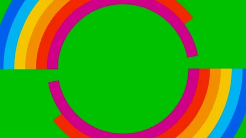 Rainbow circle background green 2 Stock Footage 157483049
