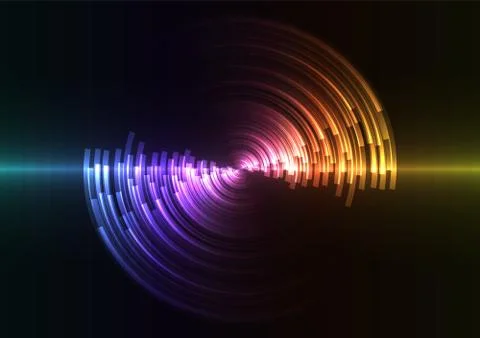 Rainbow circle digital abstract sheet layer background Stock Illustration