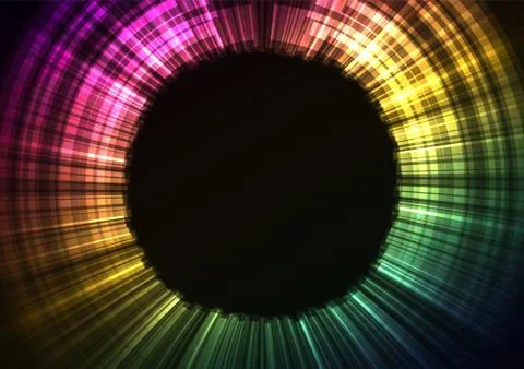 Rainbow circle digital abstract sheet layer background Stock Illustration