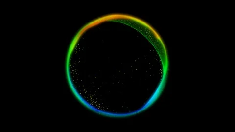 Rainbow Circle Flying.through bright colorful hypnotic tunnel with circles Stock Footage 112349952