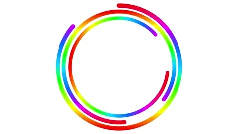 Rainbow circle frame 2 white Stock Footage 249892321