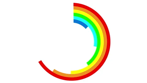 Rainbow circle frame animation, isolated on white and black backgrounds Stock Footage 152042358