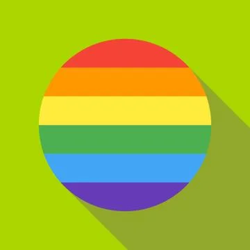 Rainbow circle icon, flat style Illustrazione stock