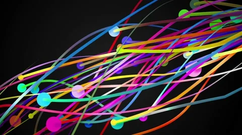 Rainbow Circle Line Loop Animation Dark Background 4K Resolution Ultra HD Stock Footage 40066312