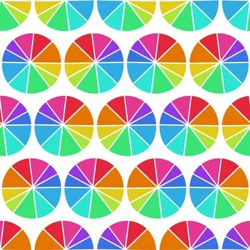 Rainbow circle ornament seamless pattern textile print. repeat pattern backgr イラスト素材