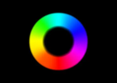 Rainbow circle radial gradient frame isolated on black background. Vibrant Stock Illustration