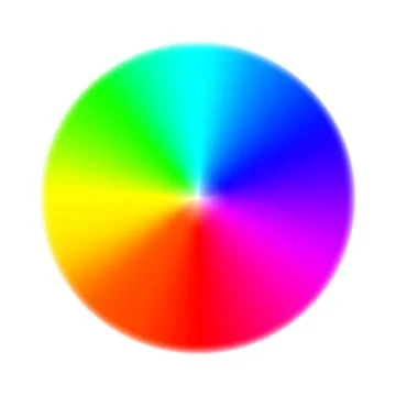 Rainbow circle radial gradient isolated on white background. Vibrant spectrum Stock Illustration